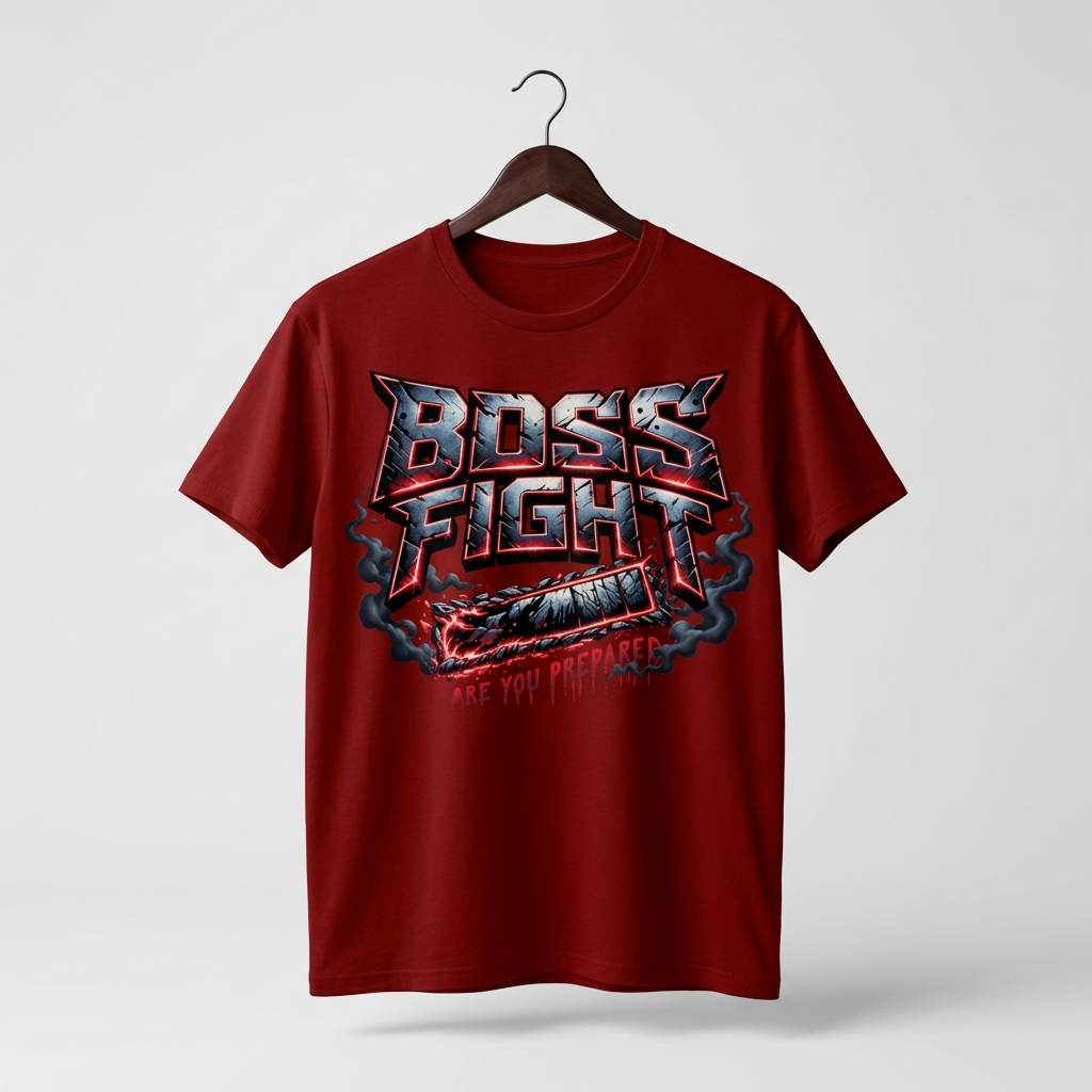 Boss Fight Graphic T-Shirt | Epic Gaming Battle Tee - Men's