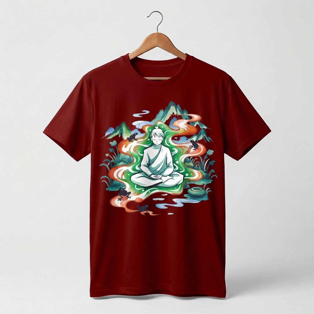 Zen Man Graphic T-Shirt | Masculine Meditation Mindfulness Tee - Men's
