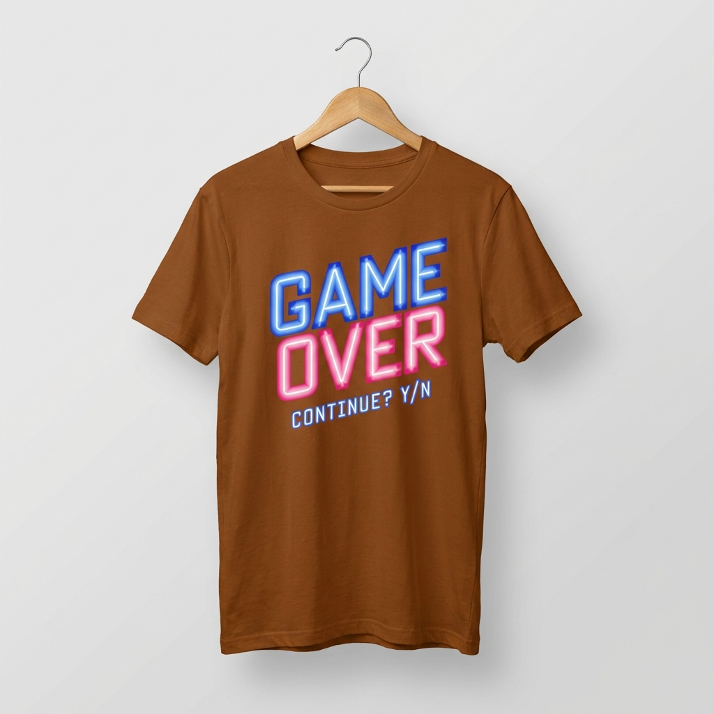 Game Over Oversized T-Shirt | Retro Arcade Gaming Tee - Men's