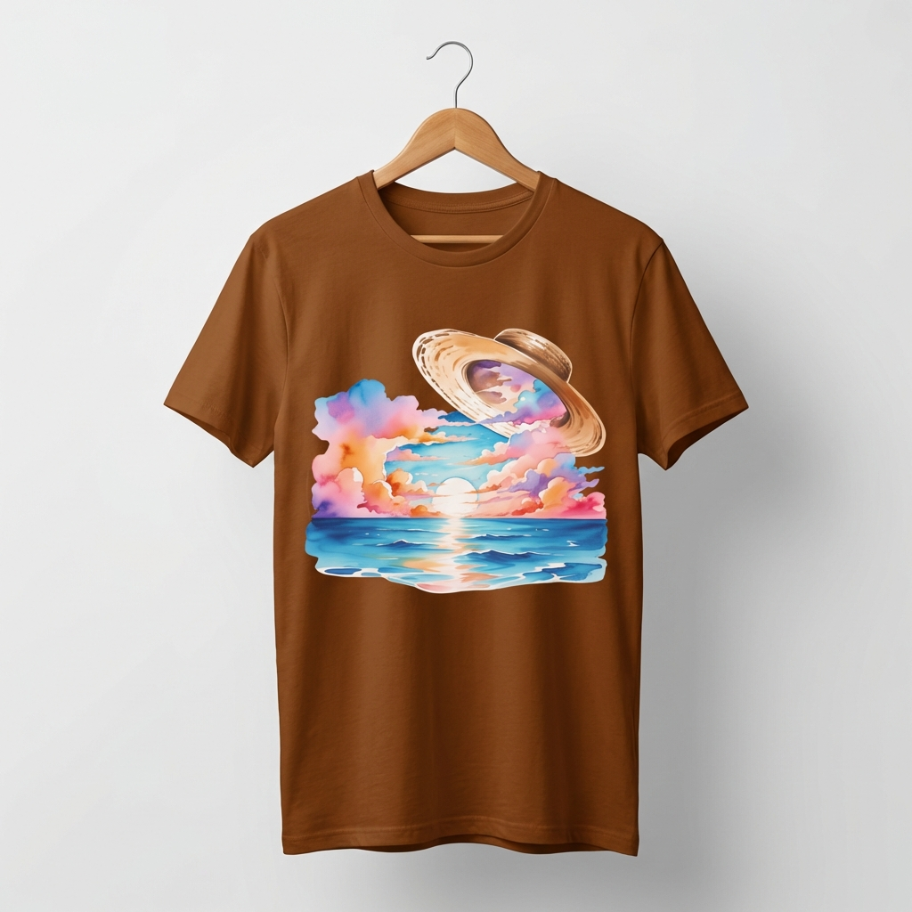 Straw Hat Oversized T-Shirt | Anime Pirate Adventure Tee - Men's