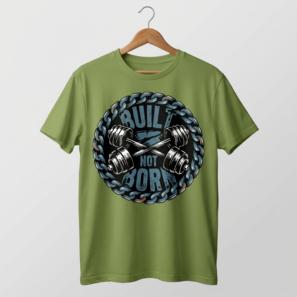 Built Not Born Oversized T-Shirt | Gym Motivation Fitness Tee - Women's