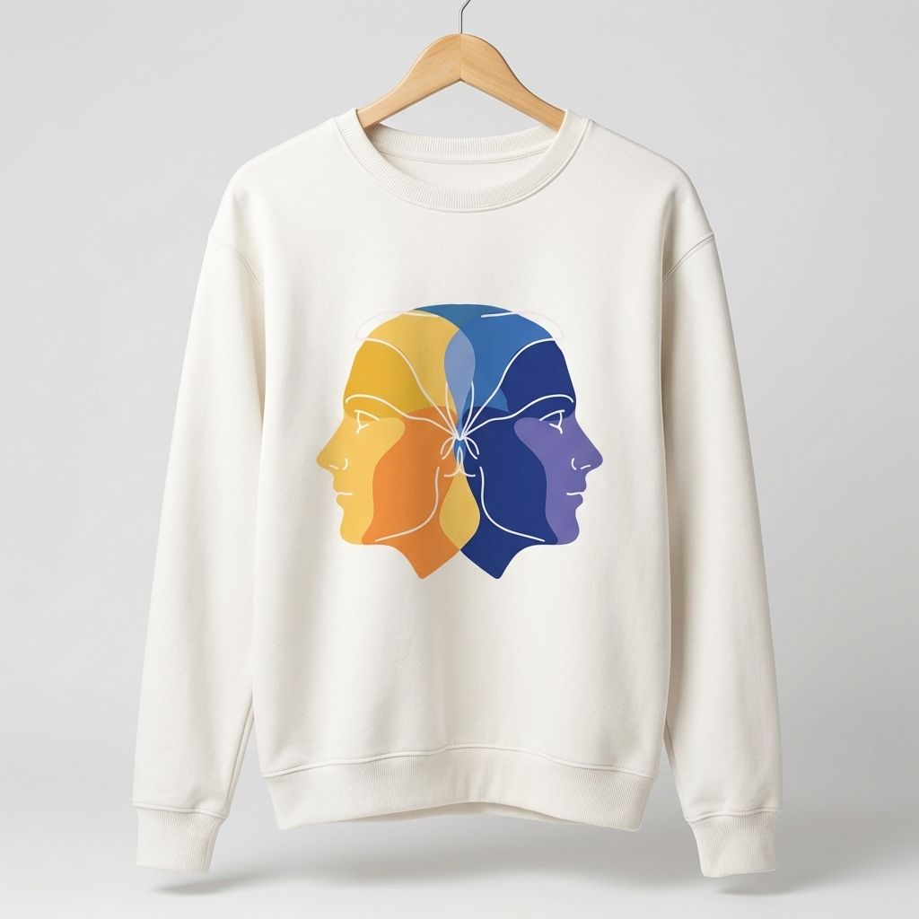 Dual Face Graphic Sweatshirt | Duality Bold Art - Women's