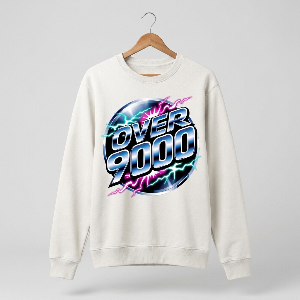 Over 9000 Graphic Sweatshirt | Anime Power Level Manga - Men's