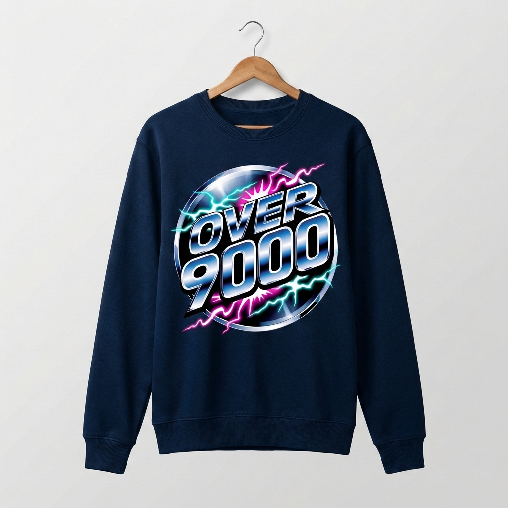 Over 9000 Graphic Sweatshirt | Anime Power Level Manga - Men's