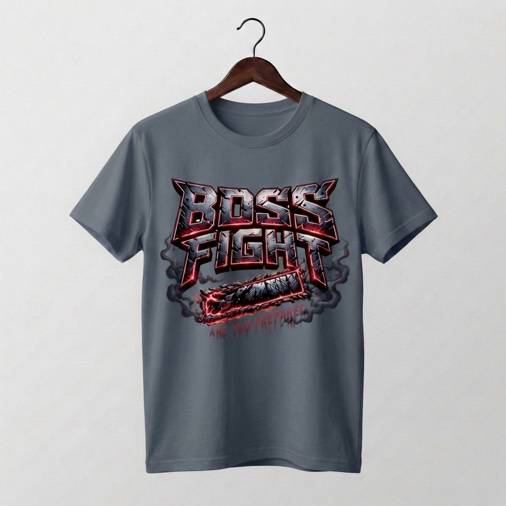 Boss Fight Oversized T-Shirt | Epic Gaming Battle Tee - Men's