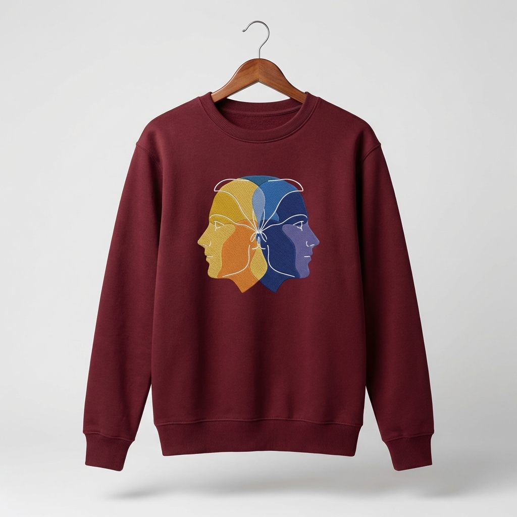Dual Face Graphic Sweatshirt | Duality Bold Art - Men's