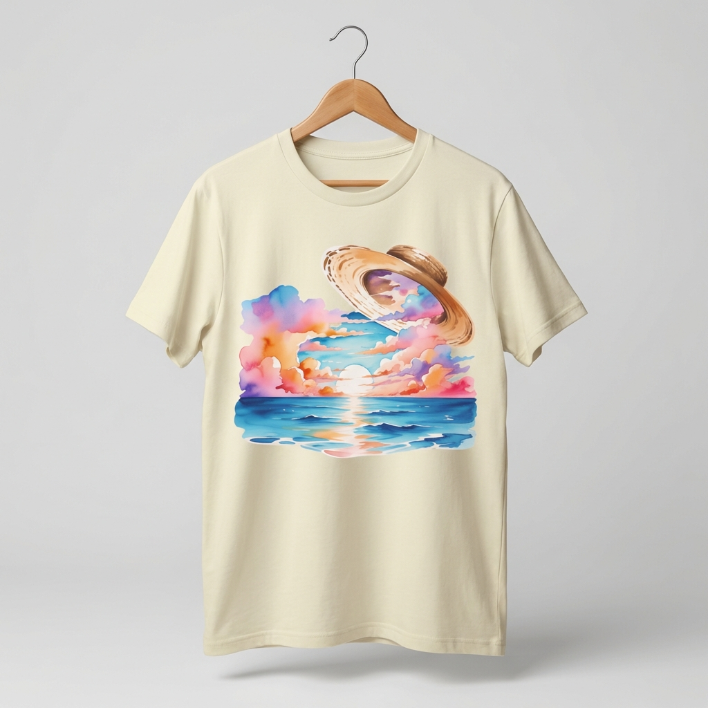 Straw Hat Oversized T-Shirt | Anime Pirate Adventure Tee - Men's