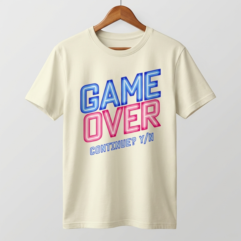 Game Over Oversized T-Shirt | Retro Arcade Gaming Tee - Men's