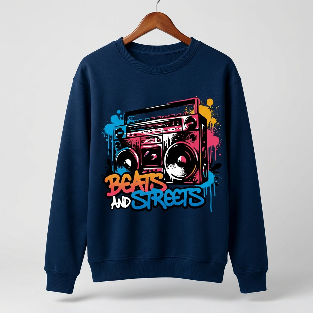 Beats and Streets Graphic Sweatshirt | Urban Hip-Hop Streetwear - Men's