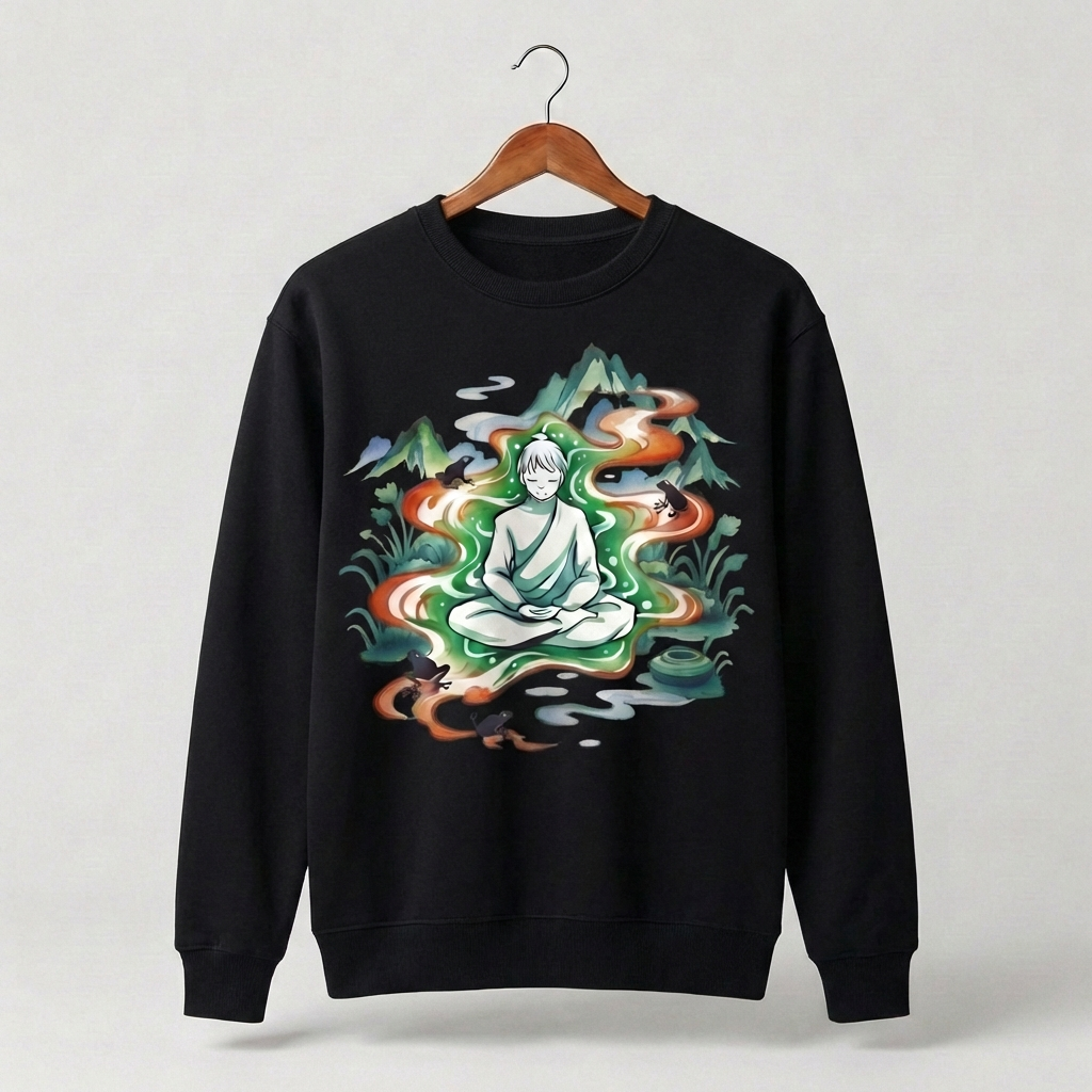 Zen Man Graphic Sweatshirt | Masculine Meditation Mindfulness - Women's