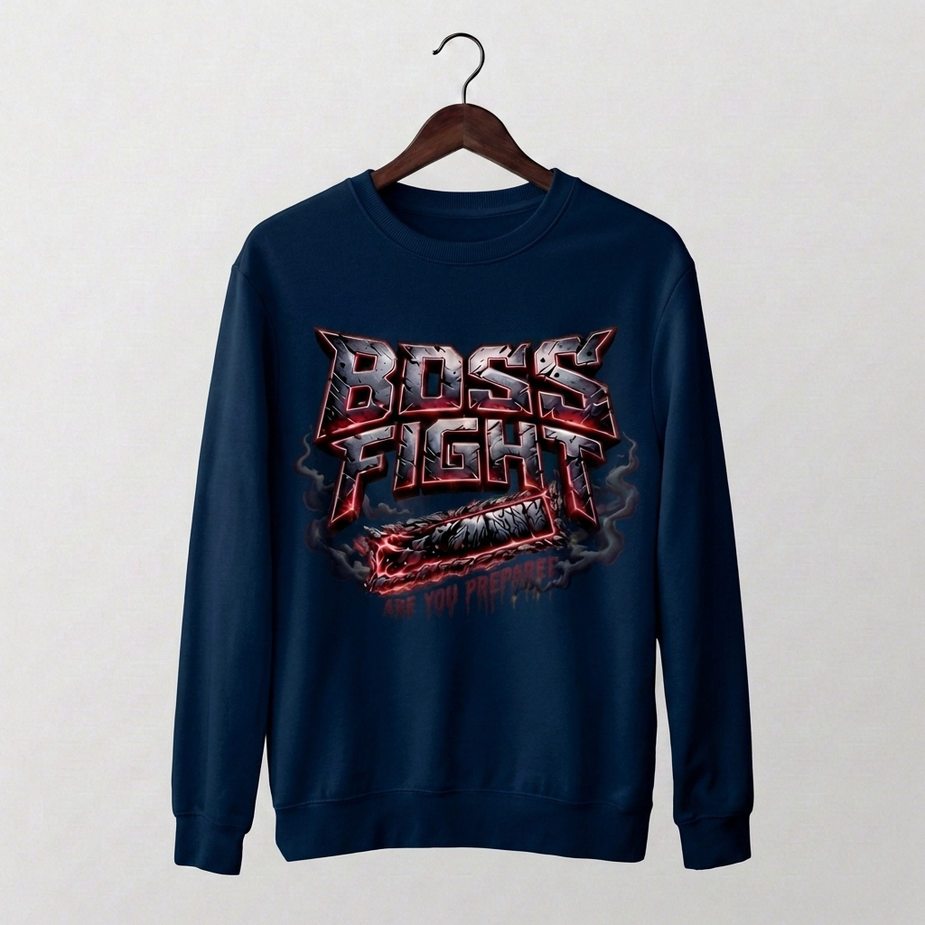 Boss Fight Graphic Sweatshirt | Epic Gaming Battle - Men's