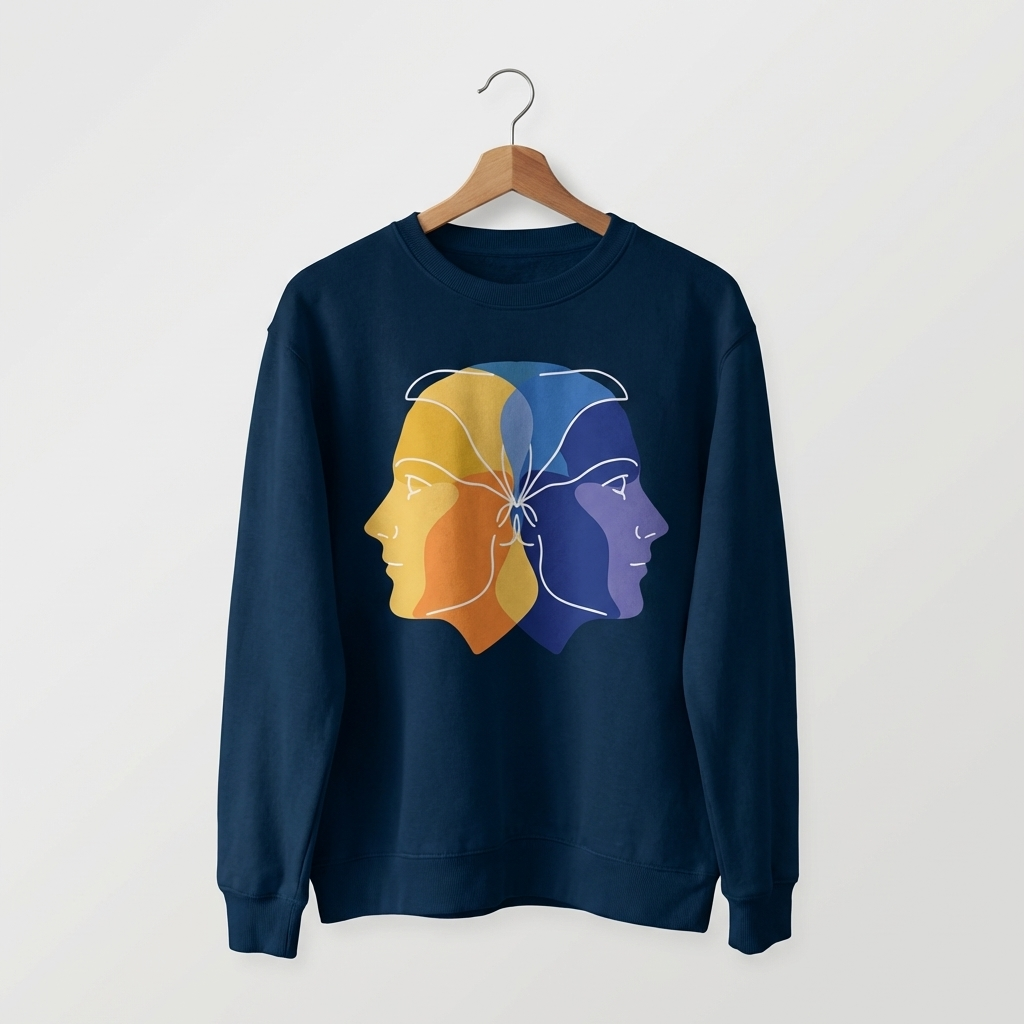 Dual Face Graphic Sweatshirt | Duality Bold Art - Men's