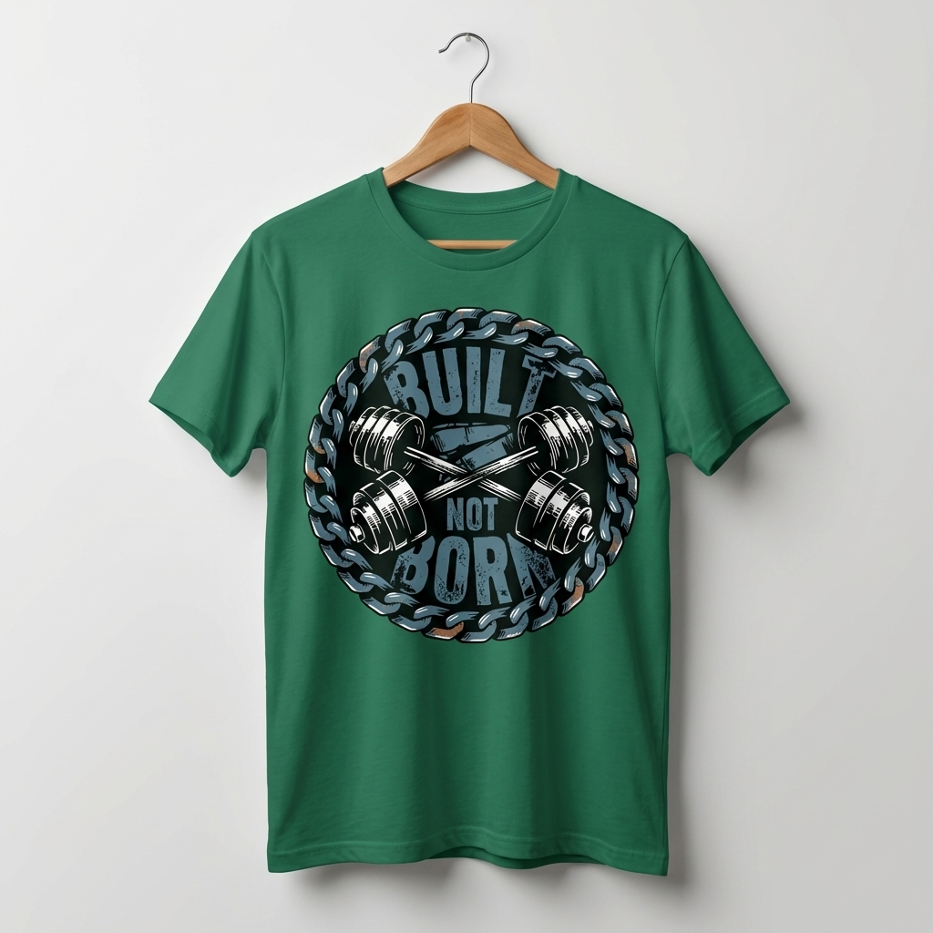 Built Not Born Graphic T-Shirt | Gym Motivation Fitness Tee - Men's