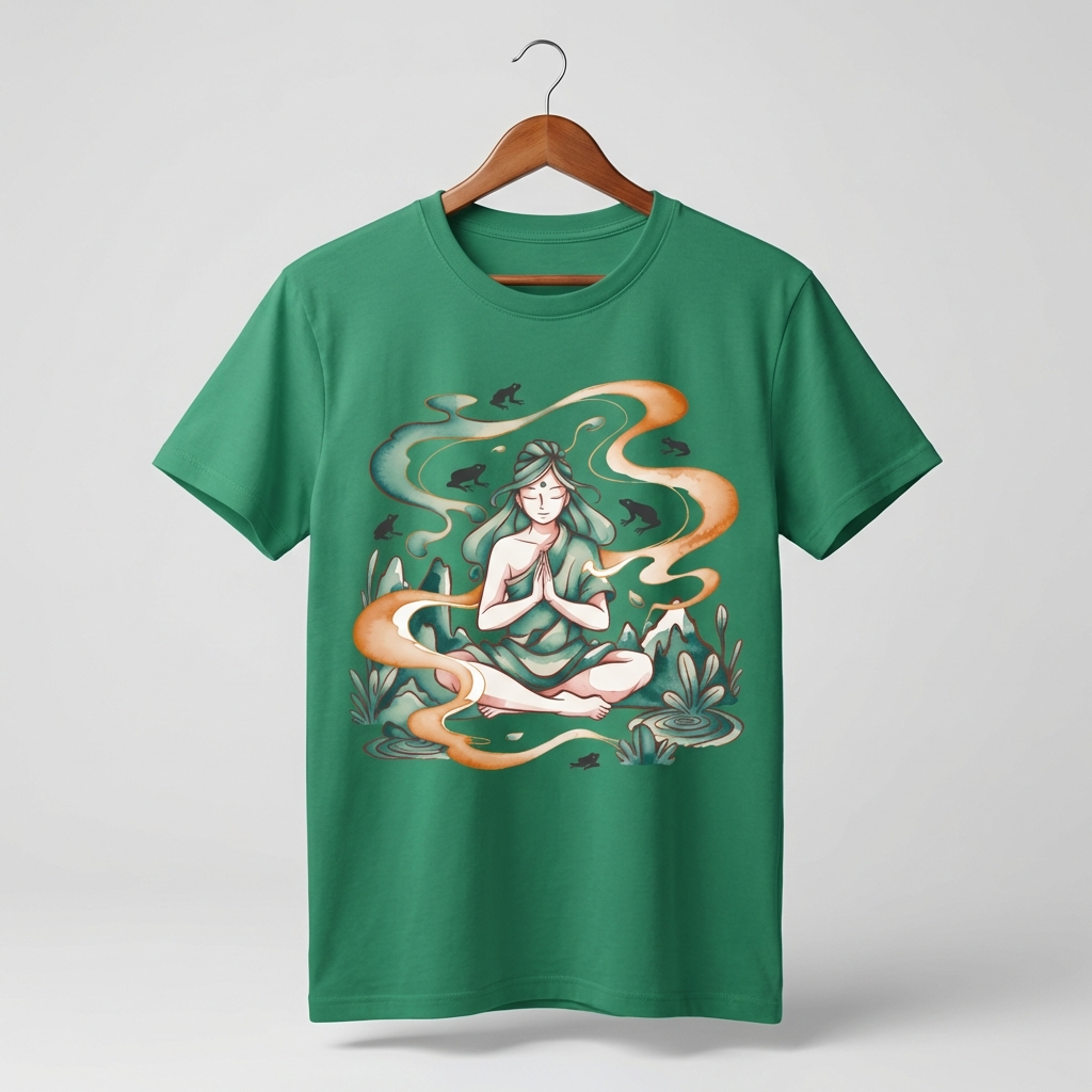 Zen Lady Graphic T-Shirt | Feminine Meditation Spiritual Tee - Men's