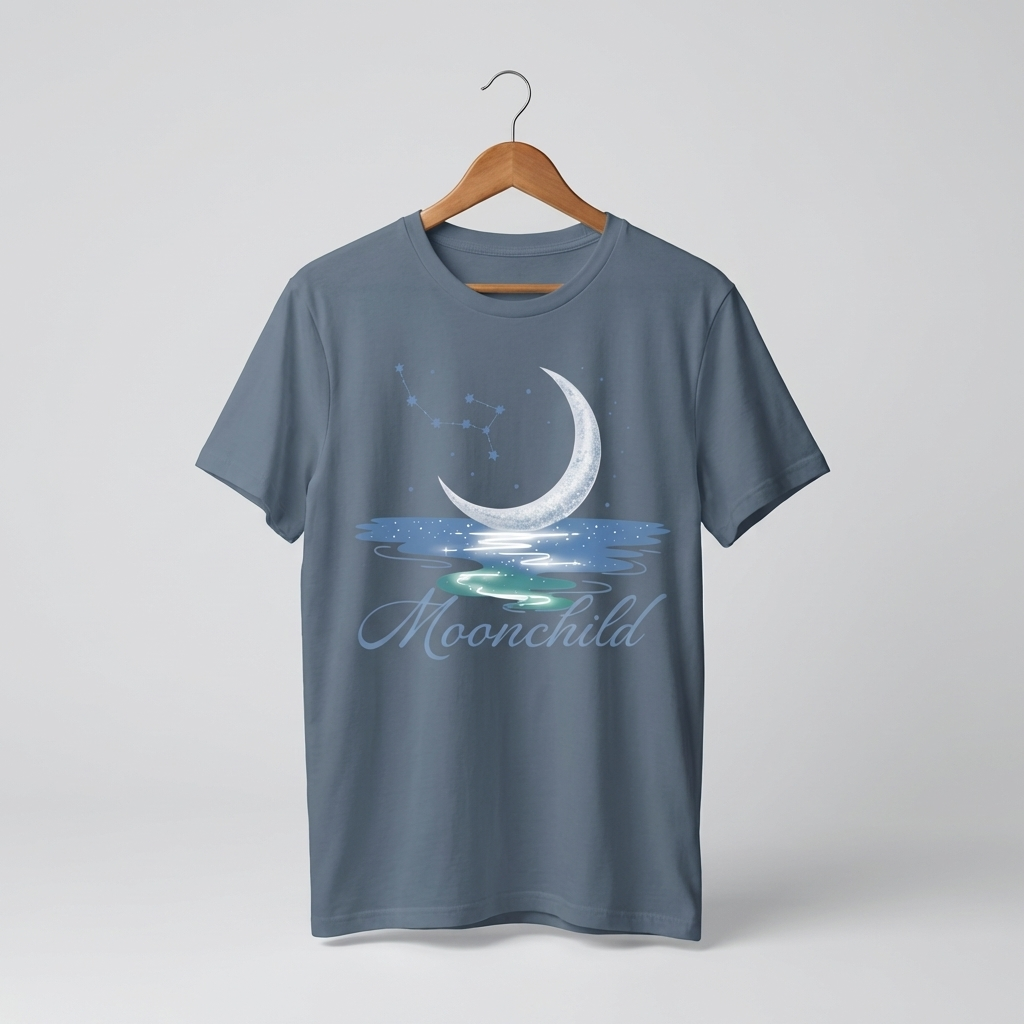 Moon Child Oversized T-Shirt | Celestial Mystical Night Tee - Men's