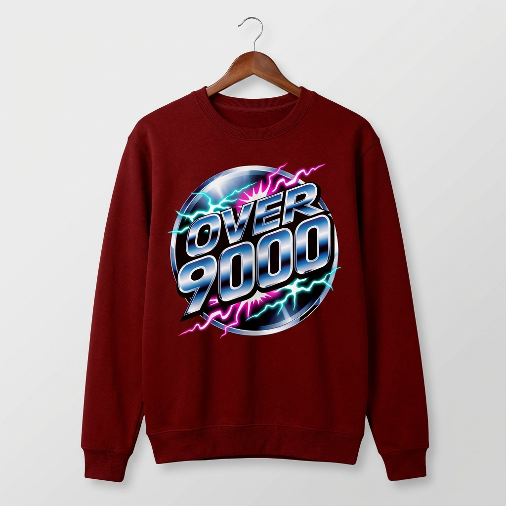 Over 9000 Graphic Sweatshirt | Anime Power Level Manga - Women's