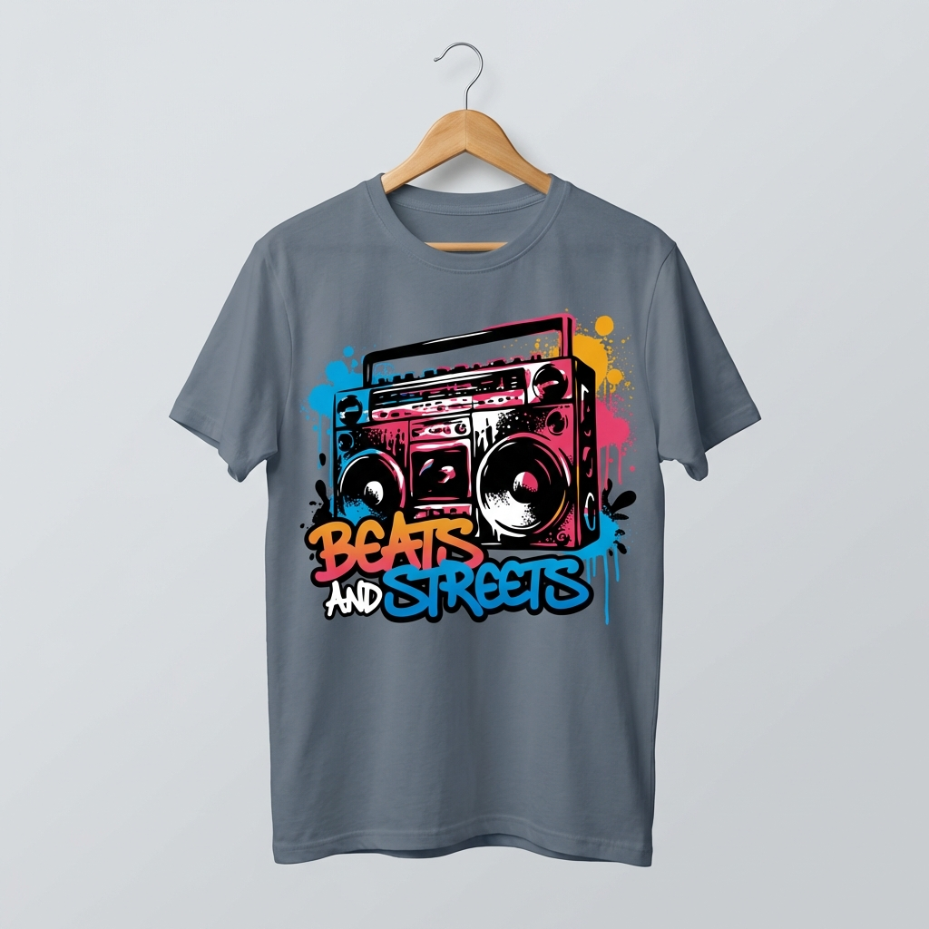 Beats and Streets Oversized T-Shirt | Urban Hip-Hop Streetwear Tee - Women's