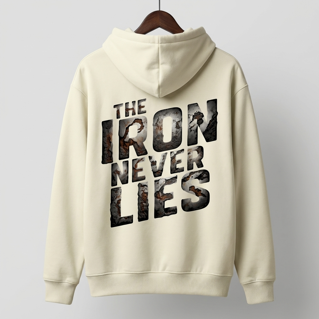 Iron Never Lies Graphic Hoodie | Gym Strength Motivation - Men's