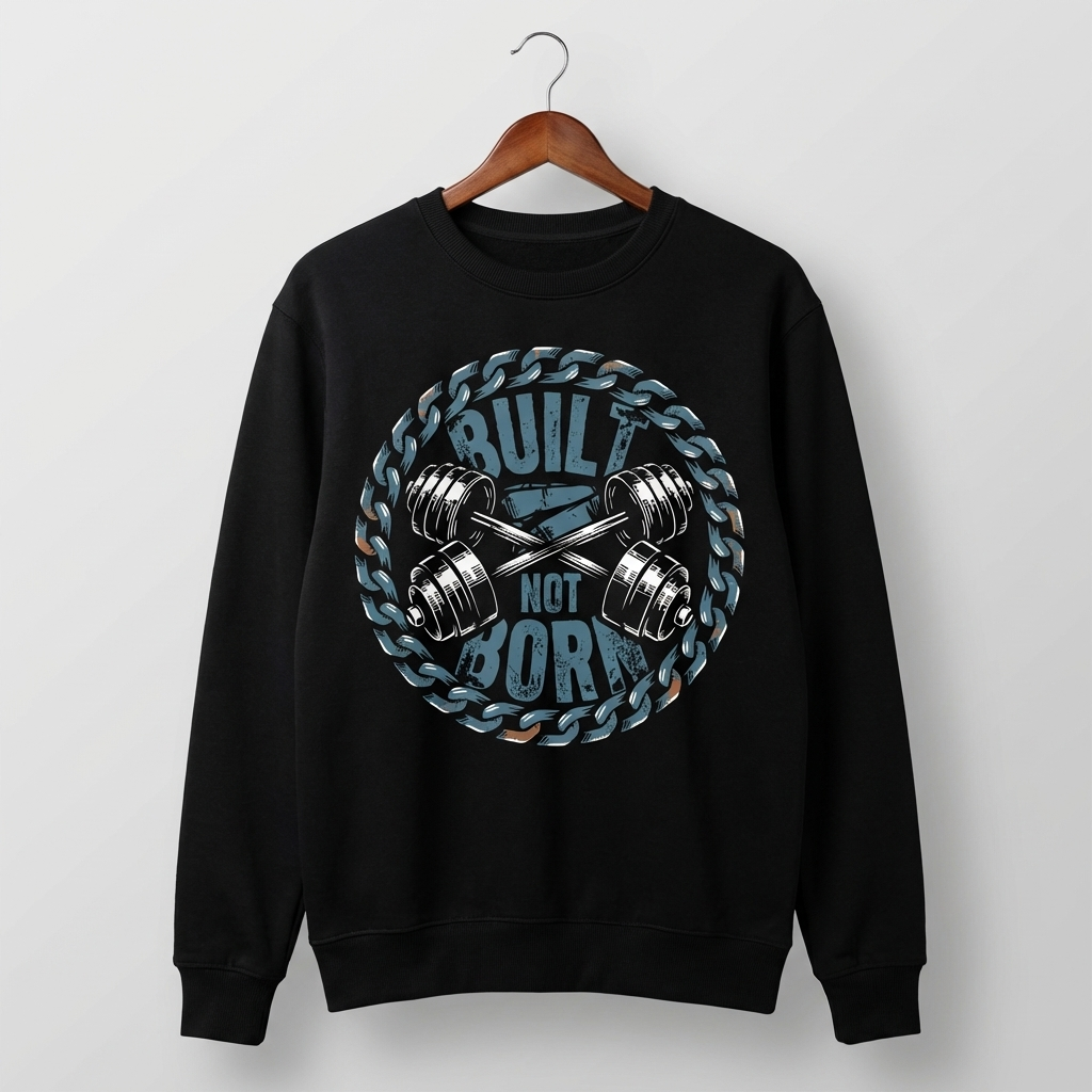 Built Not Born Graphic Sweatshirt | Gym Motivation Fitness - Women's