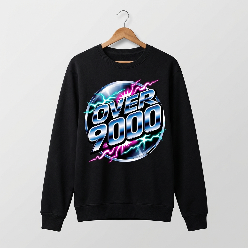 Over 9000 Graphic Sweatshirt | Anime Power Level Manga - Women's