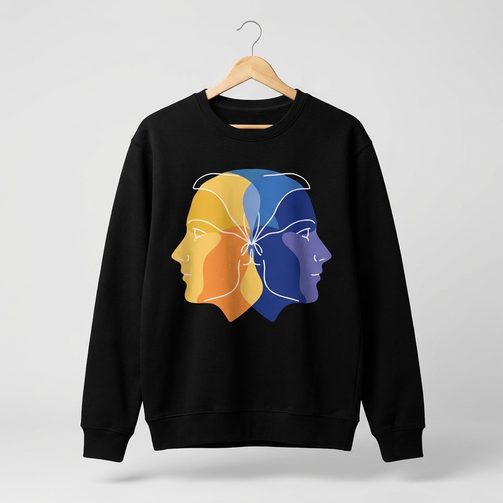 Dual Face Graphic Sweatshirt | Duality Bold Art - Women's