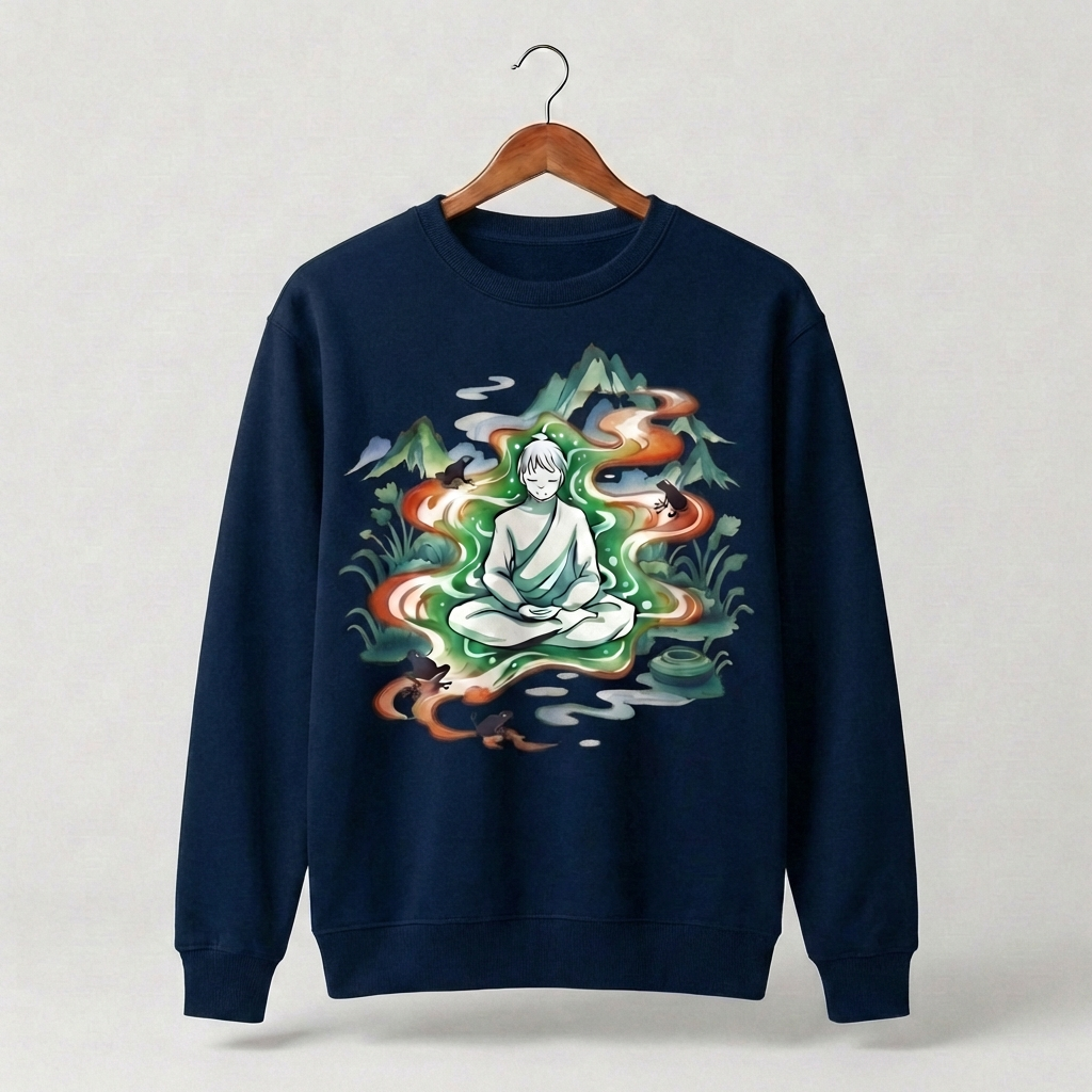 Zen Man Graphic Sweatshirt | Masculine Meditation Mindfulness - Men's
