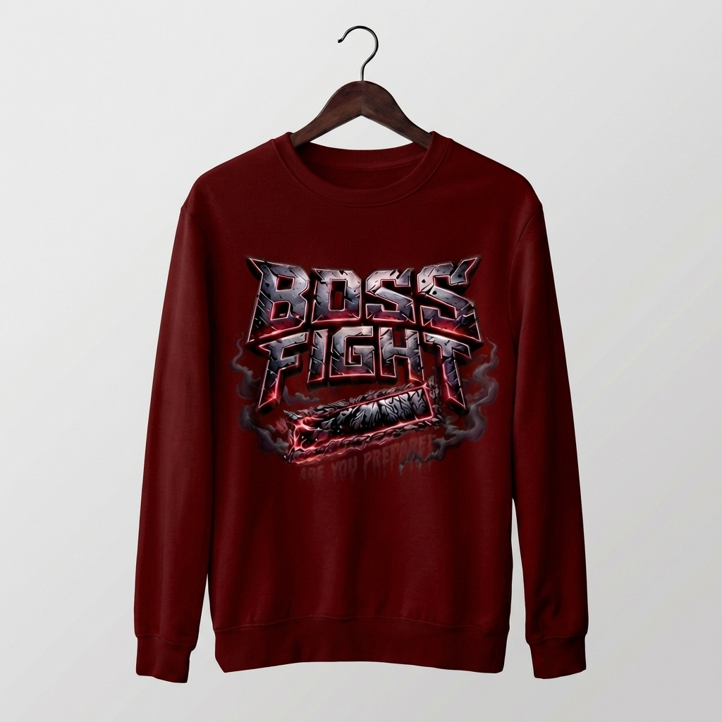 Boss Fight Graphic Sweatshirt | Epic Gaming Battle - Men's