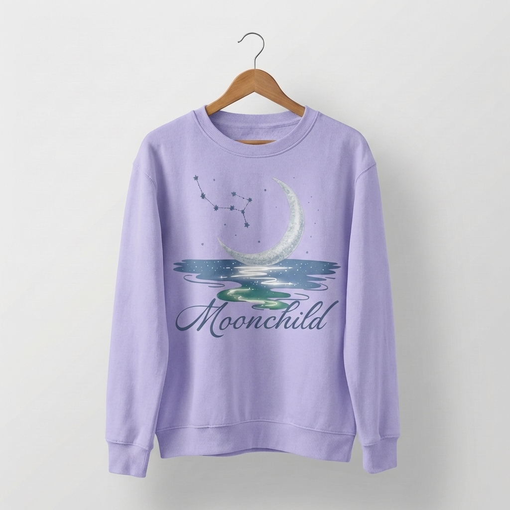 Moon Child Graphic Sweatshirt | Celestial Mystical Night - Women's
