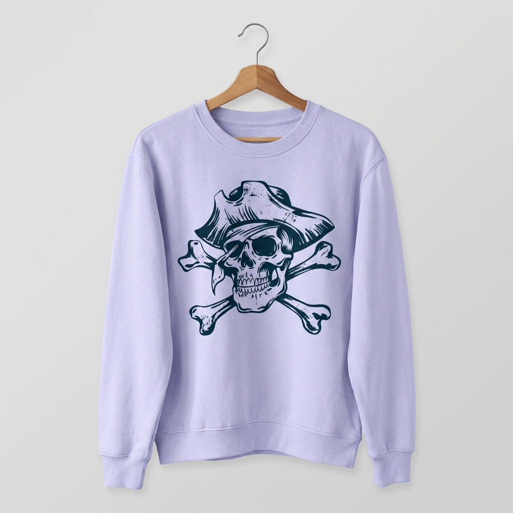 Skull Graphic Sweatshirt | Bold Classic Skull Art - Men's