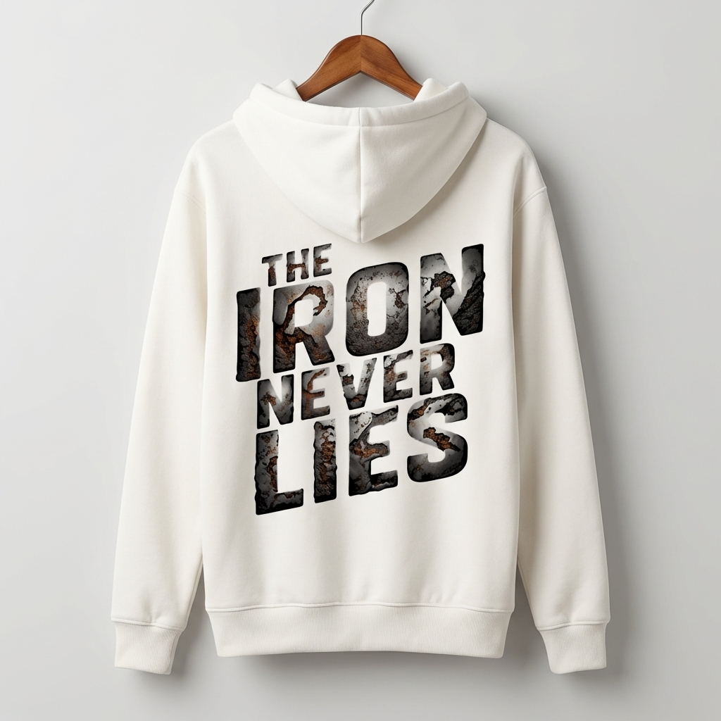 Iron Never Lies Graphic Hoodie | Gym Strength Motivation - Men's