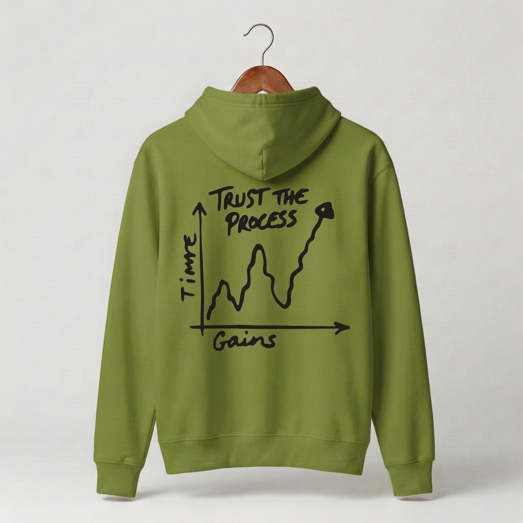 Trust The Process Graphic Hoodie | Motivational Growth Mindset - Men's