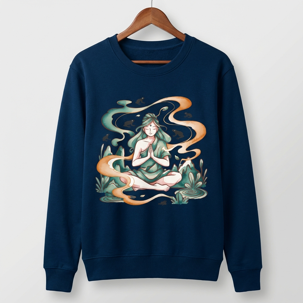Zen Lady Graphic Sweatshirt | Feminine Meditation Spiritual - Women's