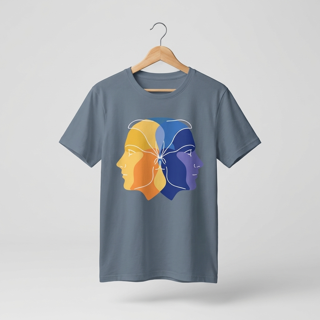 Dual Face Oversized T-Shirt | Duality Bold Art Tee - Men's