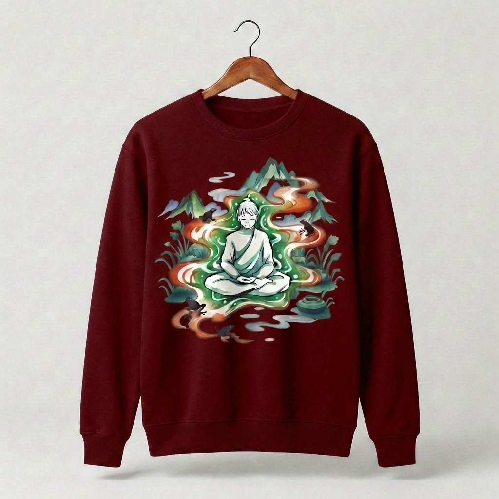 Zen Man Graphic Sweatshirt | Masculine Meditation Mindfulness - Men's