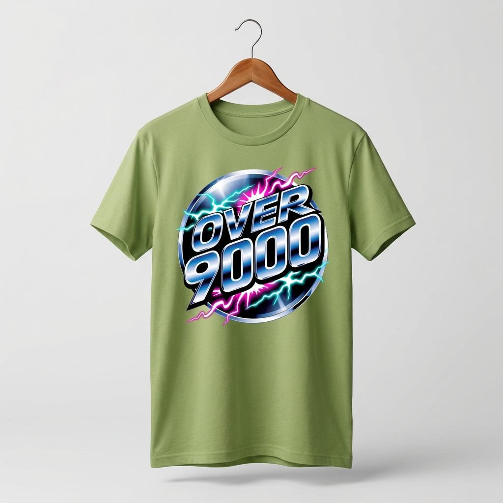 Over 9000 Oversized T-Shirt | Anime Power Level Manga Tee - Men's
