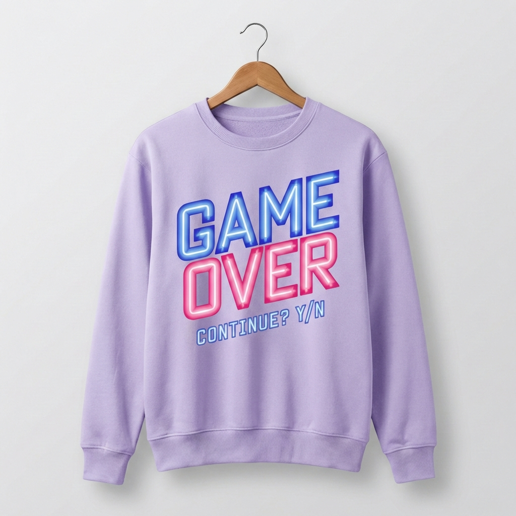 Game Over Graphic Sweatshirt | Retro Arcade Gaming - Men's