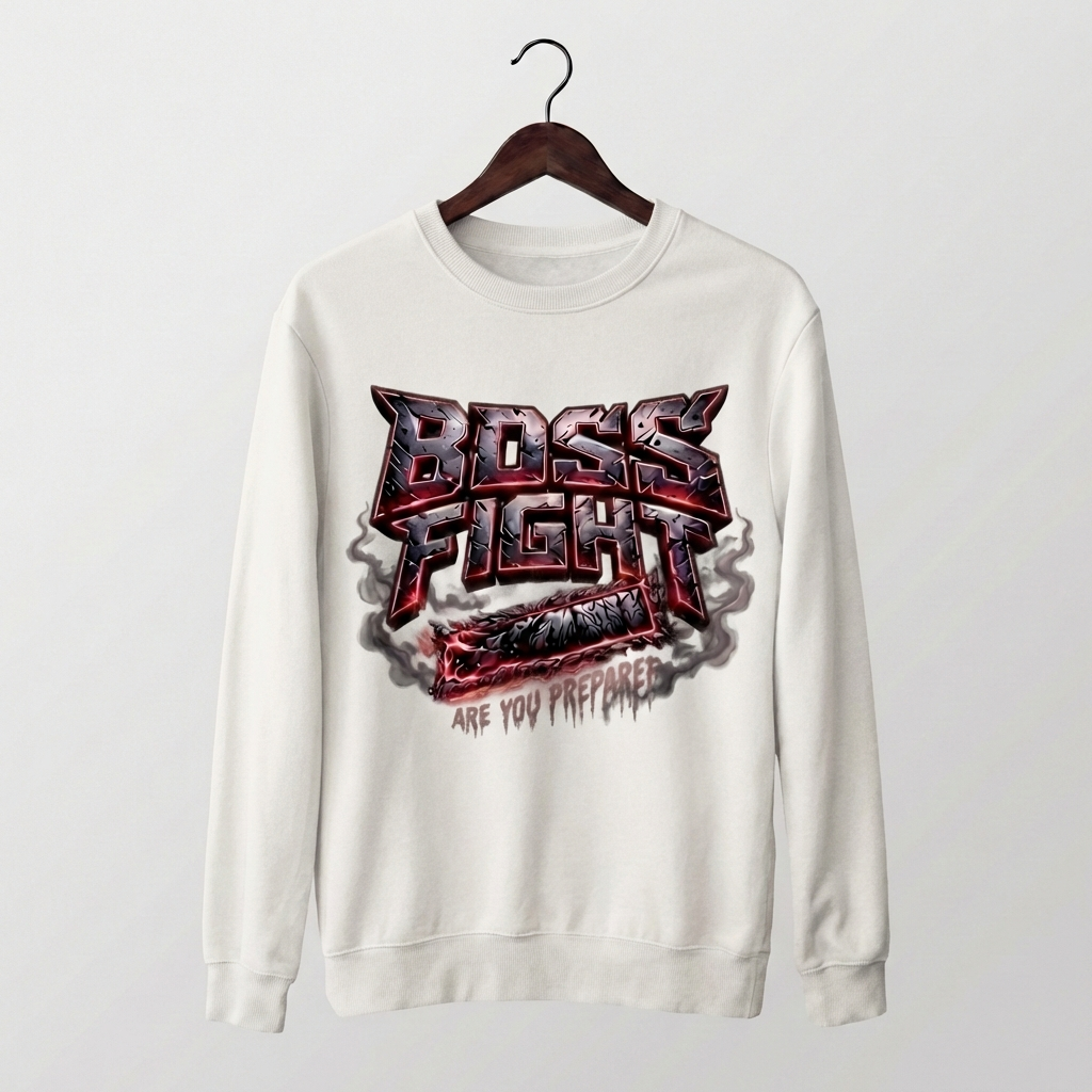 Boss Fight Graphic Sweatshirt | Epic Gaming Battle - Women's