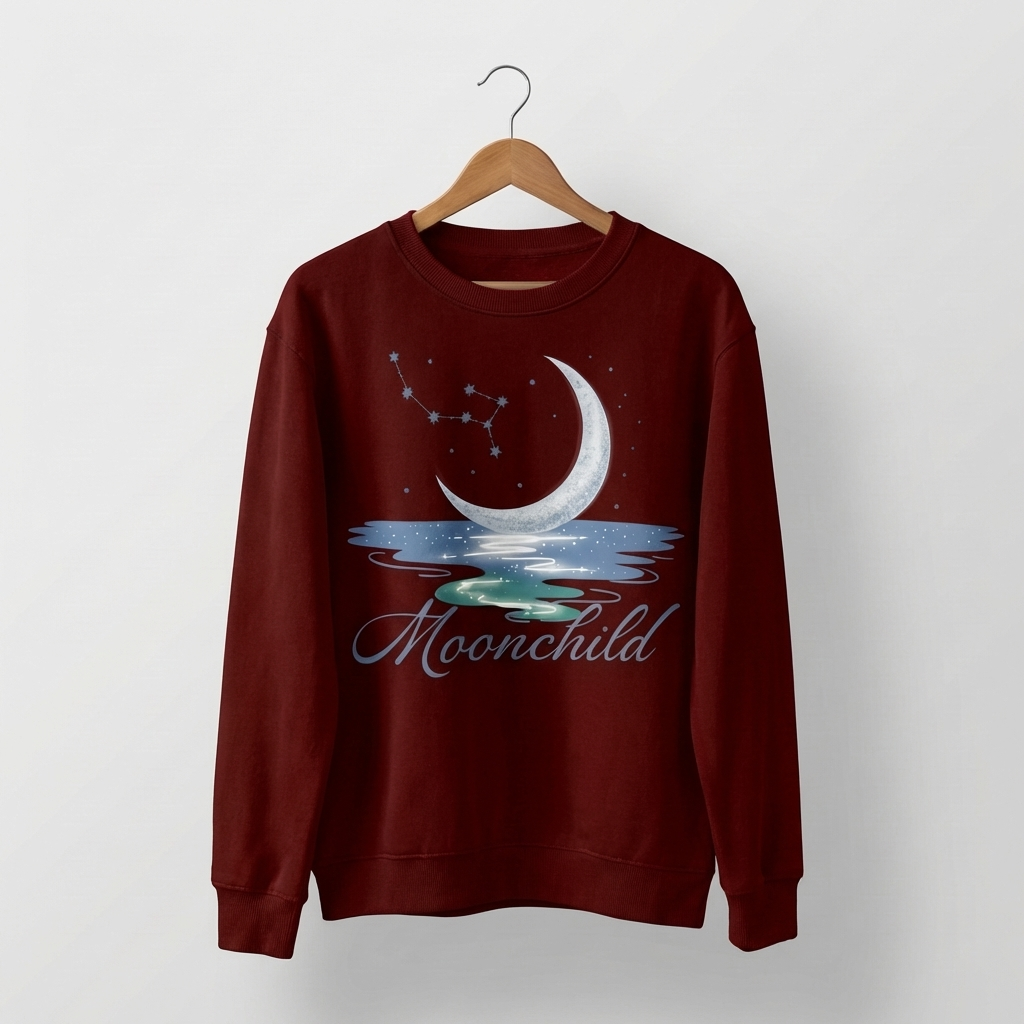 Moon Child Graphic Sweatshirt | Celestial Mystical Night - Women's