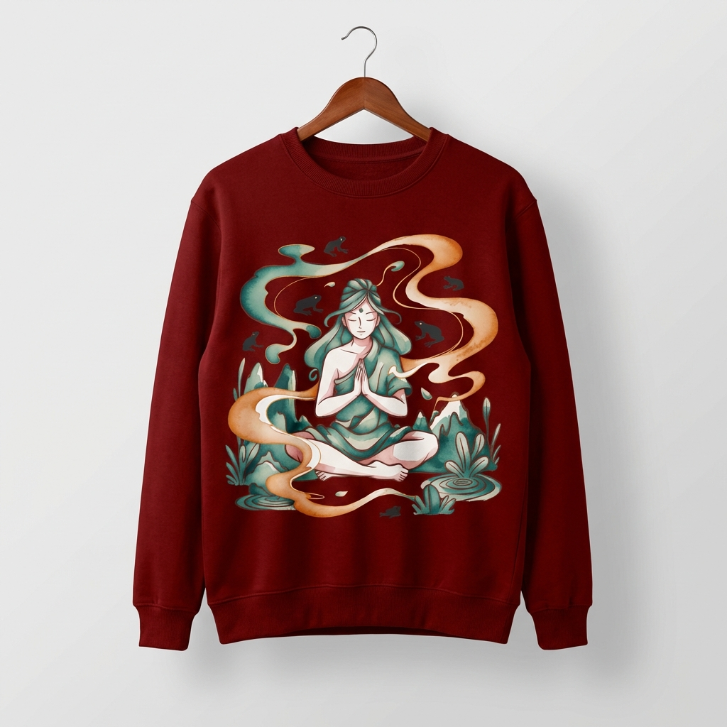 Zen Lady Graphic Sweatshirt | Feminine Meditation Spiritual - Men's