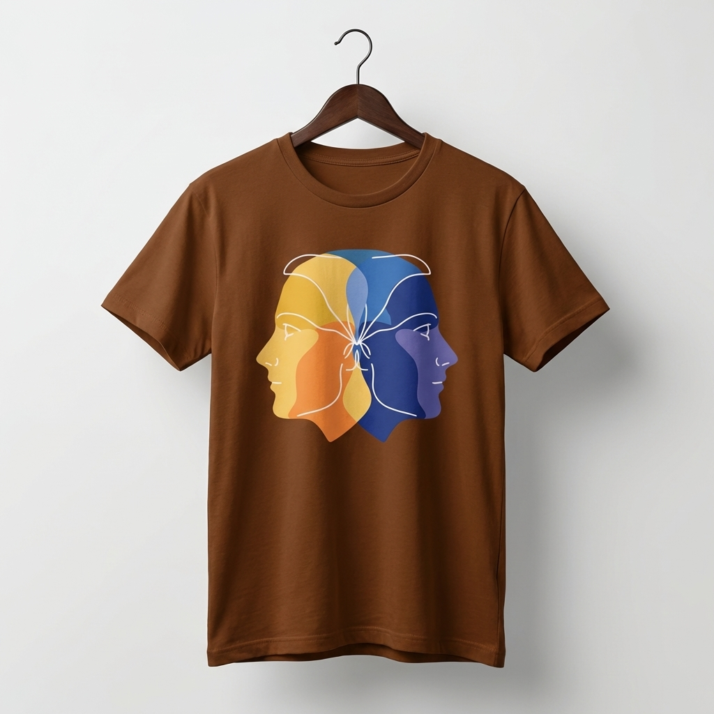 Dual Face Oversized T-Shirt | Duality Bold Art Tee - Men's