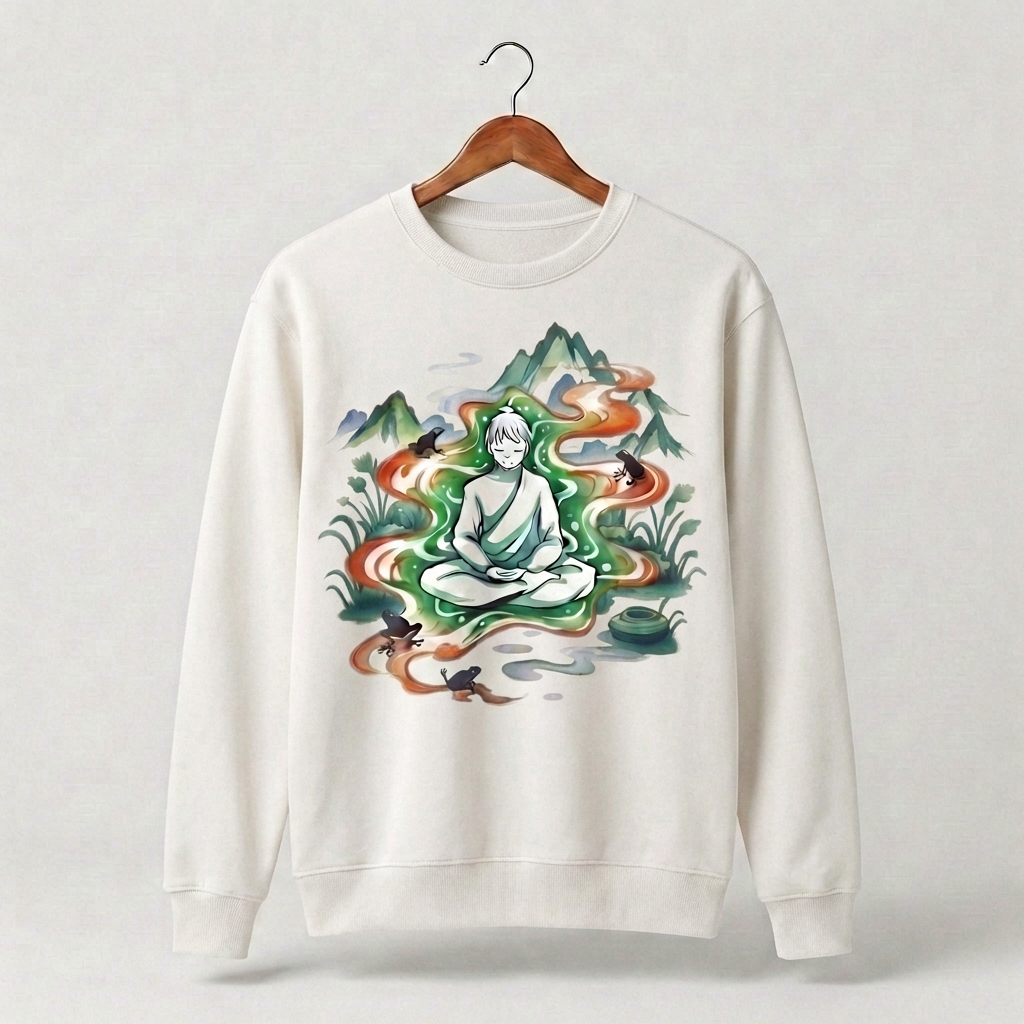 Zen Man Graphic Sweatshirt | Masculine Meditation Mindfulness - Women's