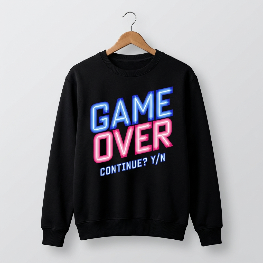 Game Over Graphic Sweatshirt | Retro Arcade Gaming - Women's