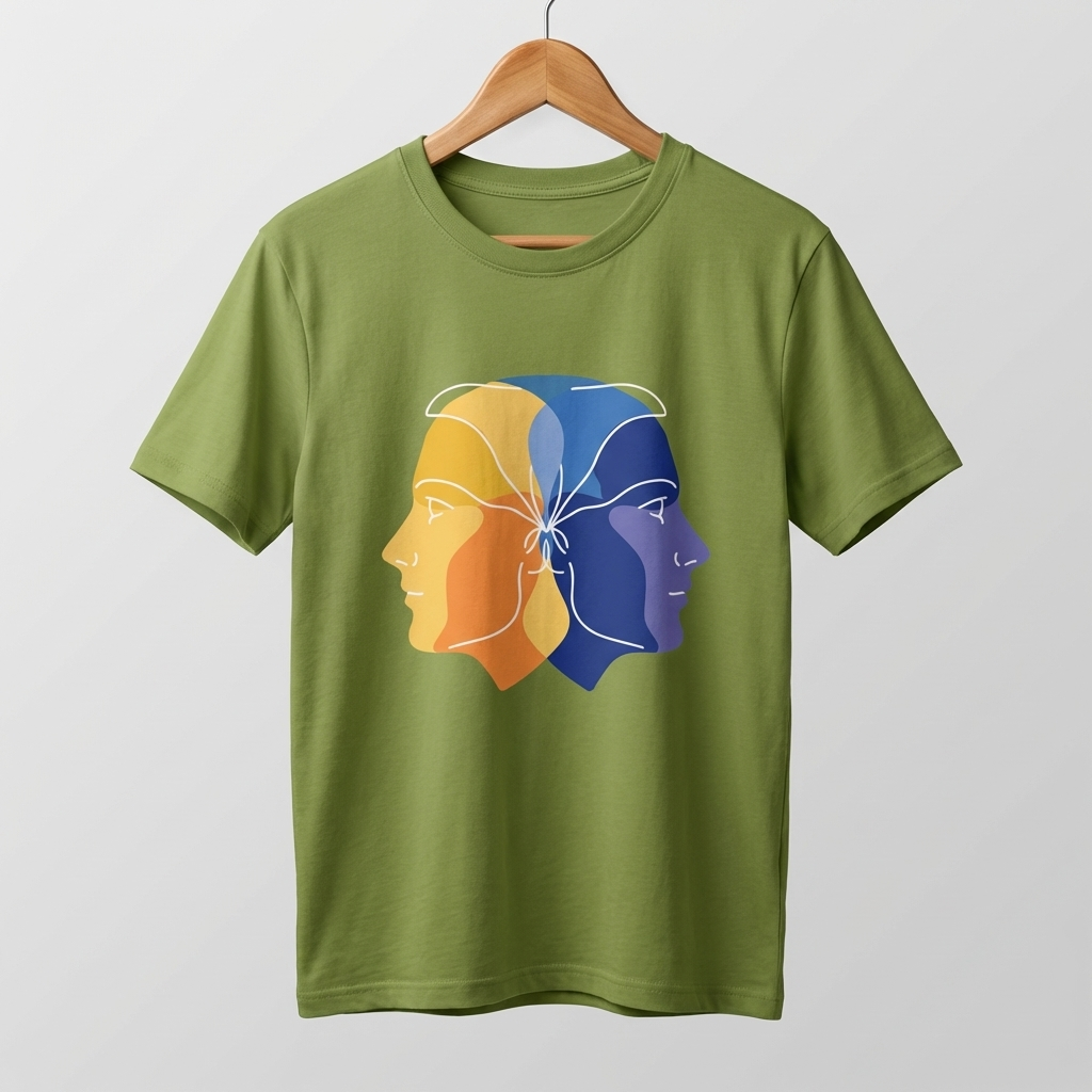 Dual Face Oversized T-Shirt | Duality Bold Art Tee - Men's