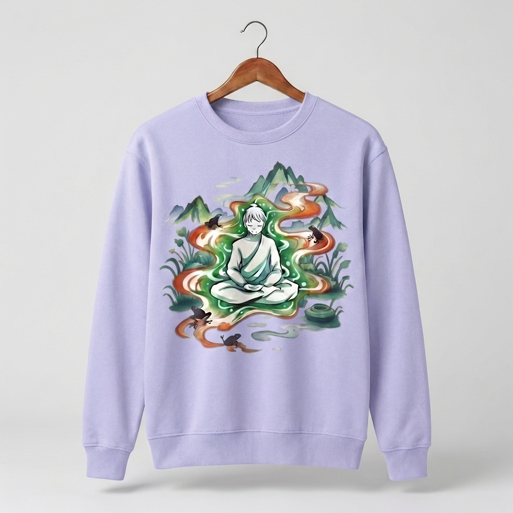 Zen Man Graphic Sweatshirt | Masculine Meditation Mindfulness - Women's