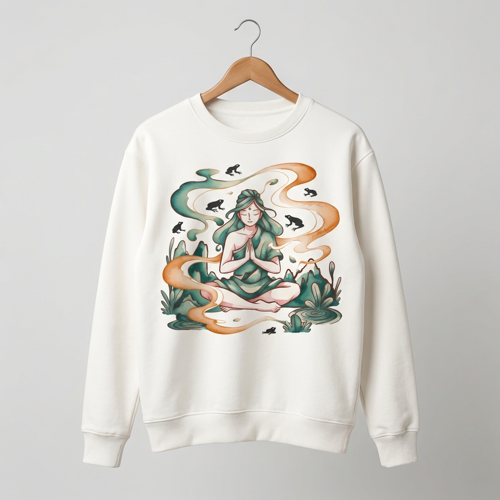 Zen Lady Graphic Sweatshirt | Feminine Meditation Spiritual - Women's