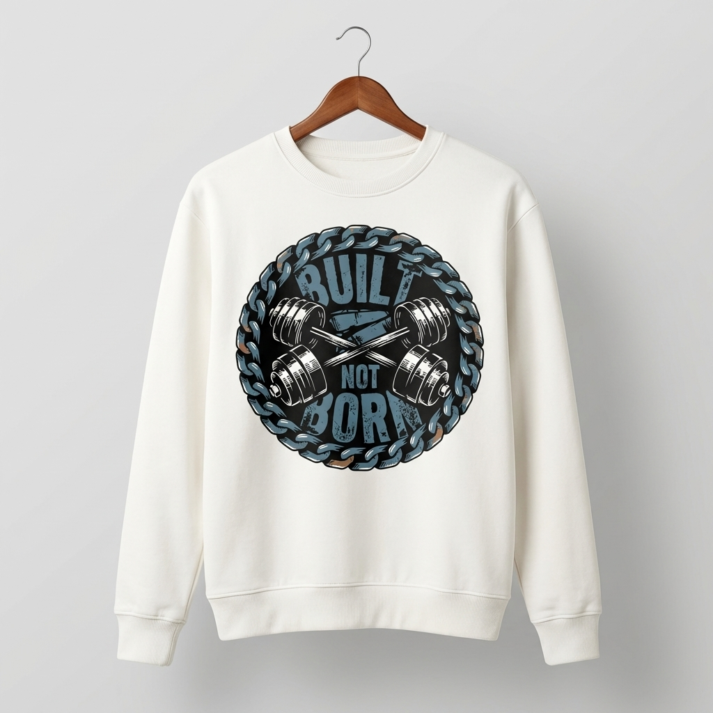 Built Not Born Graphic Sweatshirt | Gym Motivation Fitness - Women's