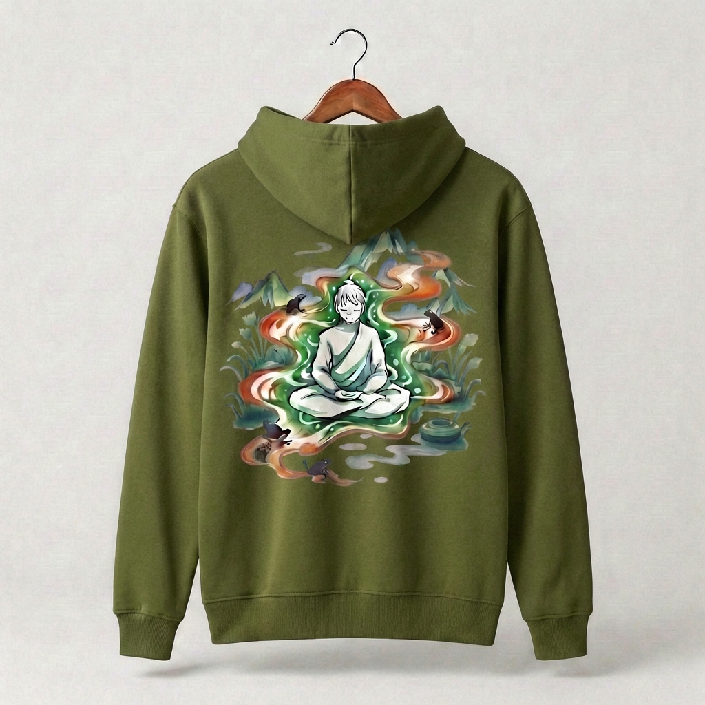 Zen Man Graphic Hoodie | Masculine Meditation Mindfulness - Men's