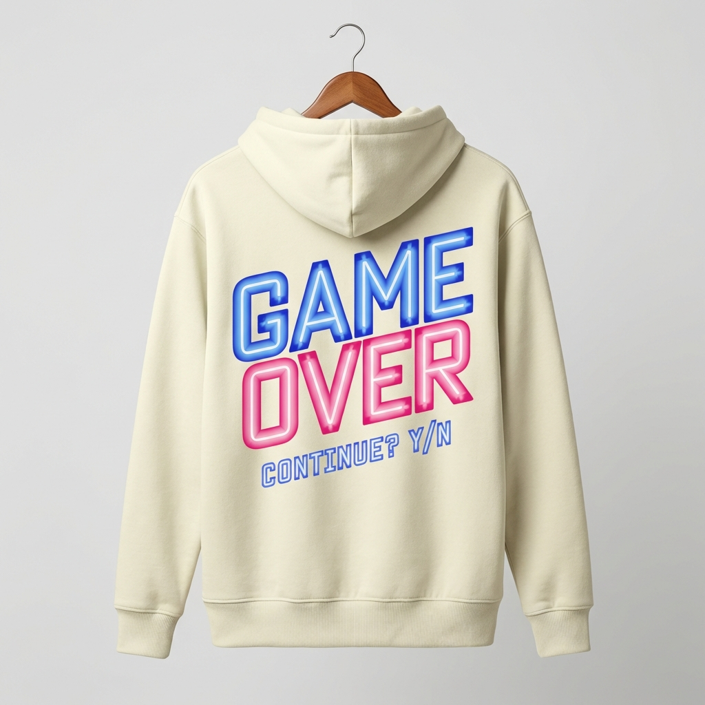 Game Over Graphic Hoodie | Retro Arcade Gaming - Men's