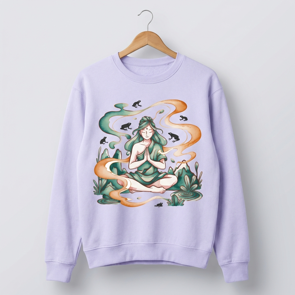 Zen Lady Graphic Sweatshirt | Feminine Meditation Spiritual - Women's
