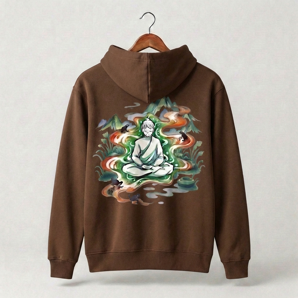 Zen Man Graphic Hoodie | Masculine Meditation Mindfulness - Men's